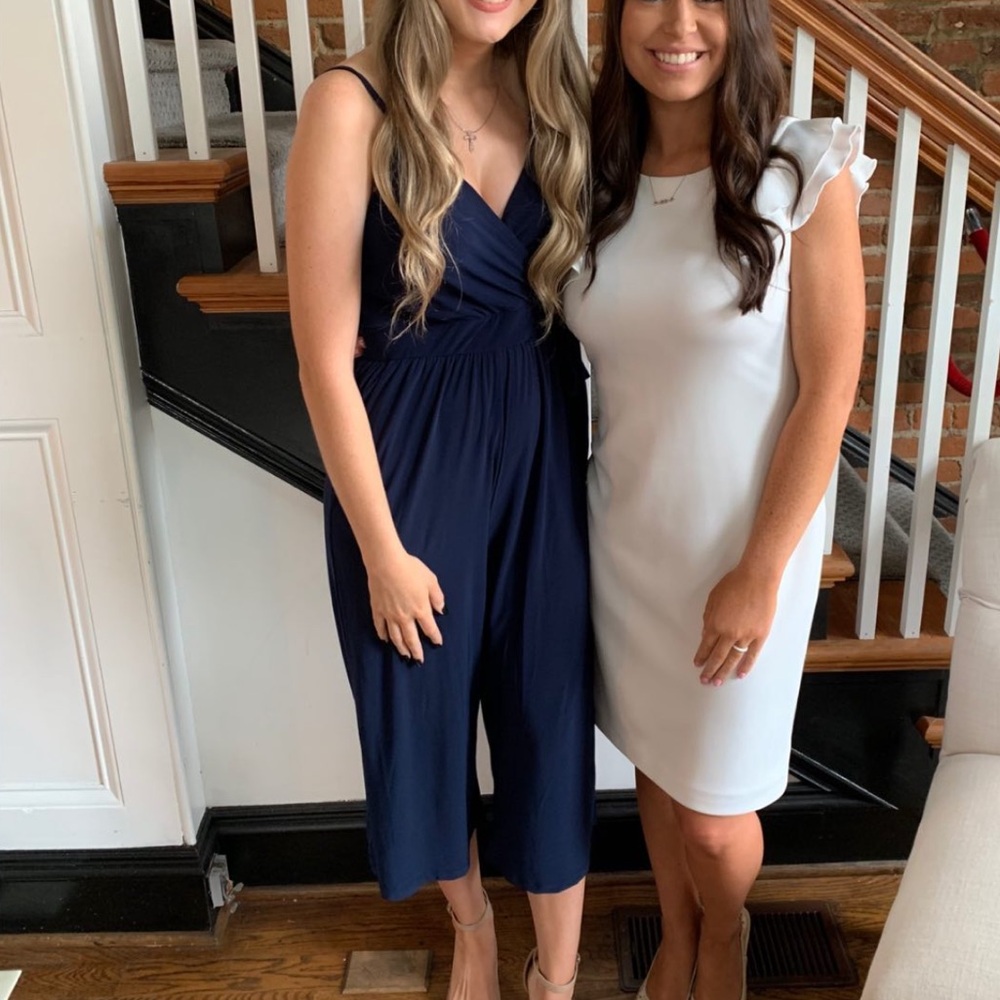 Navy blue midi jumpsuit